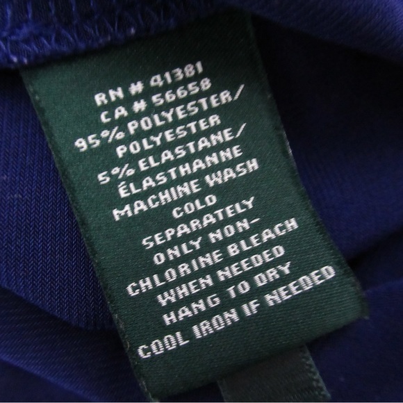 Lauren Ralph Lauren Floral Cowl Neck Sleeveless Sheath Dress Blue White Size 8 - Picture 8 of 16